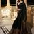 Black georgette sequin worked saree with blouse