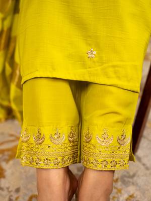 Lemon women kurta pant dupatta set 4