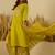 Lime-green women kurta pant dupatta set
