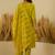 Lime-green women kurta pant dupatta set