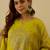 Lime-green women kurta pant dupatta set