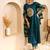 Teal women kurta pant dupatta set