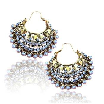 Pearl Bali Earring with Golden Hearts ha85 DDS 17 1