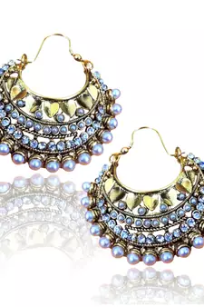 Pearl Bali Earring with Golden Hearts ha85 DDS 17