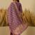 Purple women kurta pant dupatta set