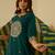 Teal-blue women kurta pant dupatta set