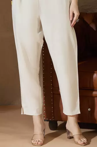 White women kurta pant dupatta set