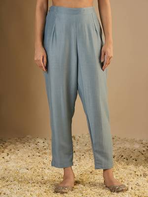 Sky-blue women kurta pant dupatta set 4
