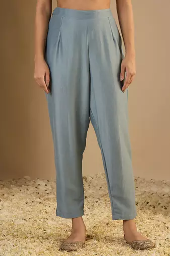 Sky-blue women kurta pant dupatta set