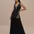 Black embroidered silk kurta set