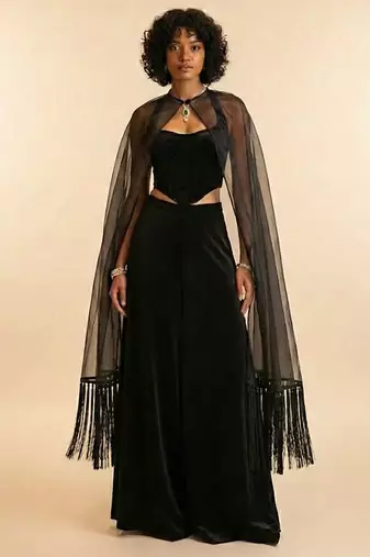 Black velvet co ord set