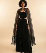 Black velvet co ord set