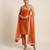 Orange embroidered silk kurta set