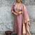 Lilac viscose chanderi embroidered ready made kurta set