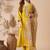 Chanderi cotton embrodiered sttiched suit in mustard