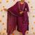 Rayon embroidered kurta set in wine