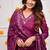 Wine color chanderi viscose sttiched kurta set