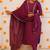 Rayon embroidered kurta set in wine