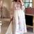 Embroidered anarkali georgette suit in off white