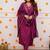 Wine color chanderi viscose sttiched kurta set