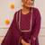 Rayon embroidered kurta set in wine