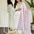 White chanderi embroidered straight sttiched suit