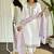 White chanderi embroidered straight sttiched suit