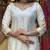 Off white chanderi embroidered straight suit