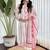 White muslin fabric printed sttiched kurta set