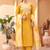 Mustard chanderi viscose embroidered kurta set