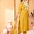 Mustard chanderi viscose embroidered kurta set