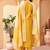 Mustard chanderi viscose embroidered kurta set