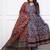 Blue color cotton print anarkali suit