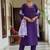 Purple color rayon sttiched kurta set