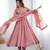 dusty rose silk blend anarkali gown