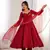 Women red ethnic anarkali kurta set for festive & wedding wear