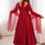 Women red ethnic anarkali kurta set for festive & wedding wear