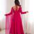 Women ranipink ethnic anarkali kurta set for festive & wedding wear
