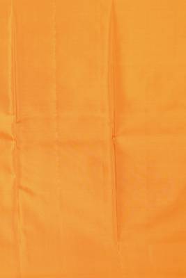 Turmeric yellow temple border pure kanchi silk saree 4
