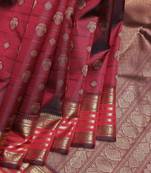 Maroon pure zari silk saree
