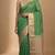Jungle green and steel grey soft silk saree