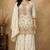 White chinon silk full stitched free size palazzo suits