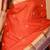 Pumpkin orange and eggplant purple butta weave kanchi pure silk saree