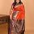 Pumpkin orange and eggplant purple butta weave kanchi pure silk saree