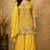Yellow chinon silk full stitched free size palazzo suits