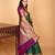 Emerald green and mulberry purple vaira oosi pure kanjivaram silk saree