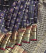 Black kanjivaram pure zari silk saree