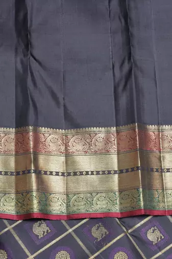 Black kanjivaram pure zari silk saree