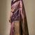 Rosewood pink and midnight purple designer pure touch silk saree