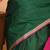 Bottle green and rani pink partly pleats pure kanjivaram silk saree